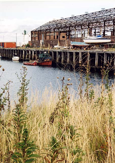 Edinburgh Waterfront  -  Looking over Western Harbour to Middle Pier at Granton Harbour  -  28 Septembrer 2003