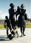 Edinburgh Waterfront  -  The sculpture 'Going to the Beach' in the centre of Saltire Square  -  30 June 2004