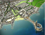 Edinburgh Waterfront  -  Artist's impression of a proposed teardrop island
