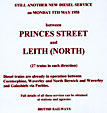 Edinburgh History - 1958  -  Adverts for the introduction of new diesel services  -  Princes Street and Leith (North)