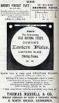 Thomas Russell  -  Advertisement in Transactions of the Edinburgh Photographic Society, 1896