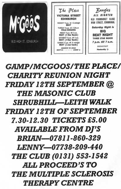 Edinburgh Clubs and Discos, 1960s   -  Charity Reunion Night, 2008