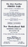 Catalogue for Phot Fair at Horticultural Hall, London  -  1955