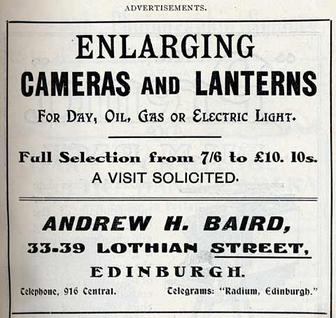 A H Baird Advert  -  October 1910