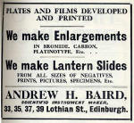 A H Baird Advert  -  June 1910