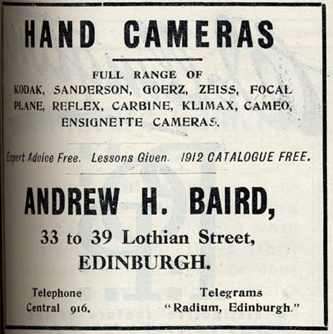 A H Baird Advert  -  March 1913
