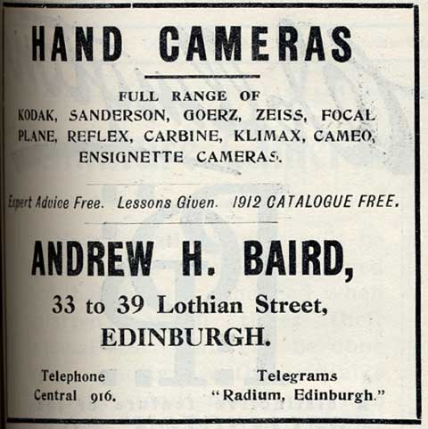 A H Baird Advert  -  March 1913