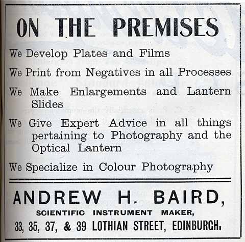 A H Baird Advert  -  Novemeber 1913