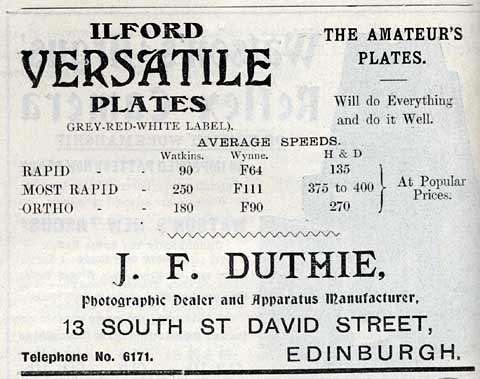 J F Duthie Advert  -  May 1910