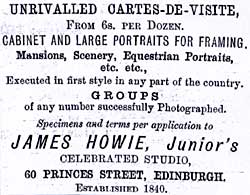 Advert from Edinburgh & Leith Post Office Directories  -  1878-83