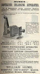 William Hume  -  Advert for Cantilever Enlarging Apparatus  -  Transactions of Edinburgh Photographic Society, 1890