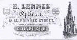 Advert in the Edinburgh & Leith Post Office Directory - 1859  -  E Lennie