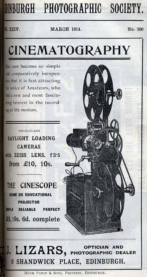 Lizars Advert  -  March 1914