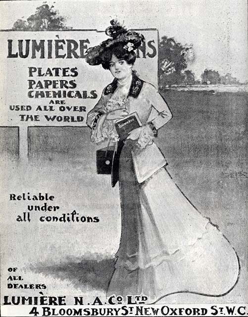 Advert in A H Baird's journal, 'Photogaraphic Chat'  - 1902  -   Lumiere Plates, Papers and Chemicals