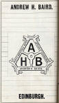 Photographic Dealers  - A H Baird  -  Adverts in his journal, Photographic Chat  - 1903  -  A H Baird Logo