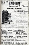 Photographic Dealers  - A H Baird  -  Adverts in his journal, Photographic Chat  - 1903  -  Ensign, Camera and Films