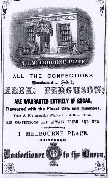 Advert from Edinburgh & Leith Post Office Directory  -   1866  -  Alex Ferguson, 1 Melbourne Place