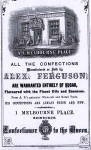 Advert in the Edinburgh & Leith Post Office Directory  -  1866  -  Alex Ferguson, 1 Melbourne Place