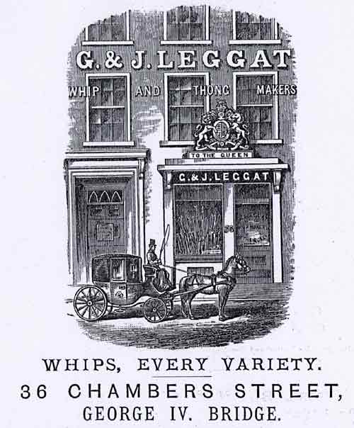Advert in Edinburgh Post Office Directory, 1880  -  G&J Legget  -  36 Chamber Street
