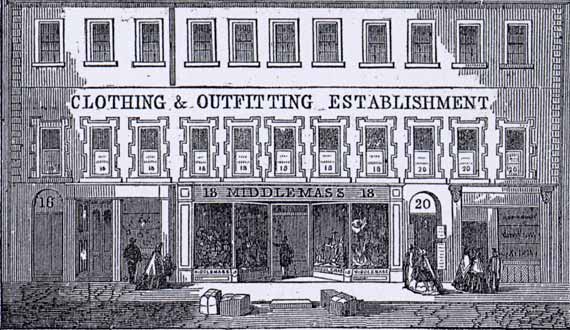 Advert in the Edinburgh & Leith Post Office Directory  -  1863  -  Middlemass, 18 South Bridge