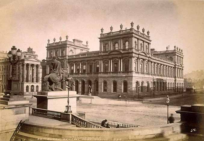 The General Post Office from the steps of Register House  -  Photograph by Valentine taken before 1871