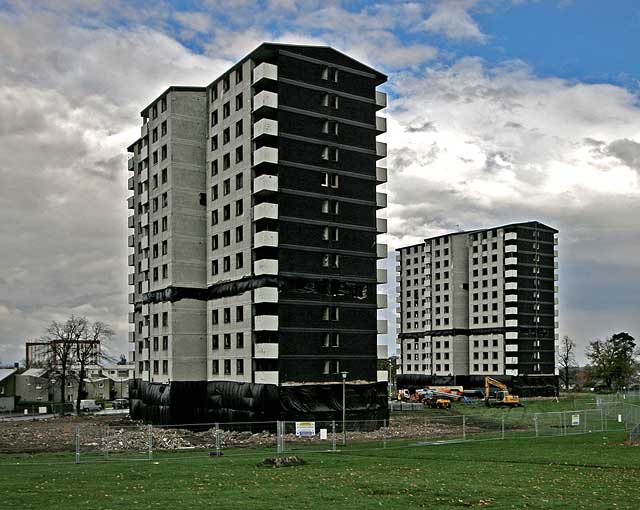 Gracemount High Rise  Flats, SE Edinburgh  -  October 24, 2009 - One day before Demolition