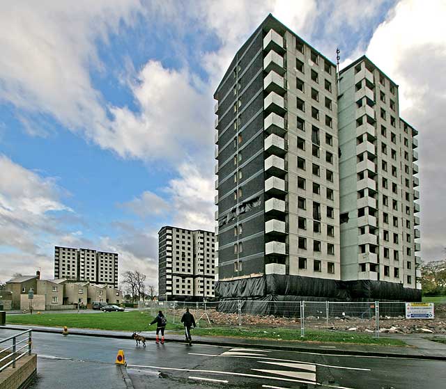 Gracemount High Rise  Flats, SE Edinburgh  -  October 24, 2009 - One day before Demolition