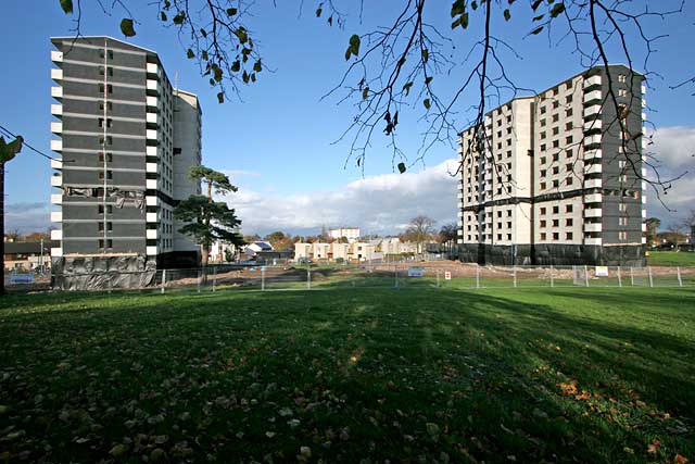 Gracemount High Rise  Flats, SE Edinburgh  -  October 24, 2009 - One day before Demolition