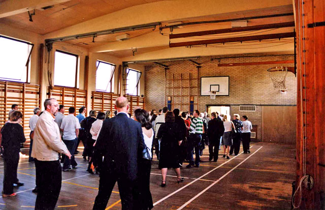 Gracemount High School Open Evening for Former Pupils - held in July 2003, before the school closed for demolition  -  The Gym