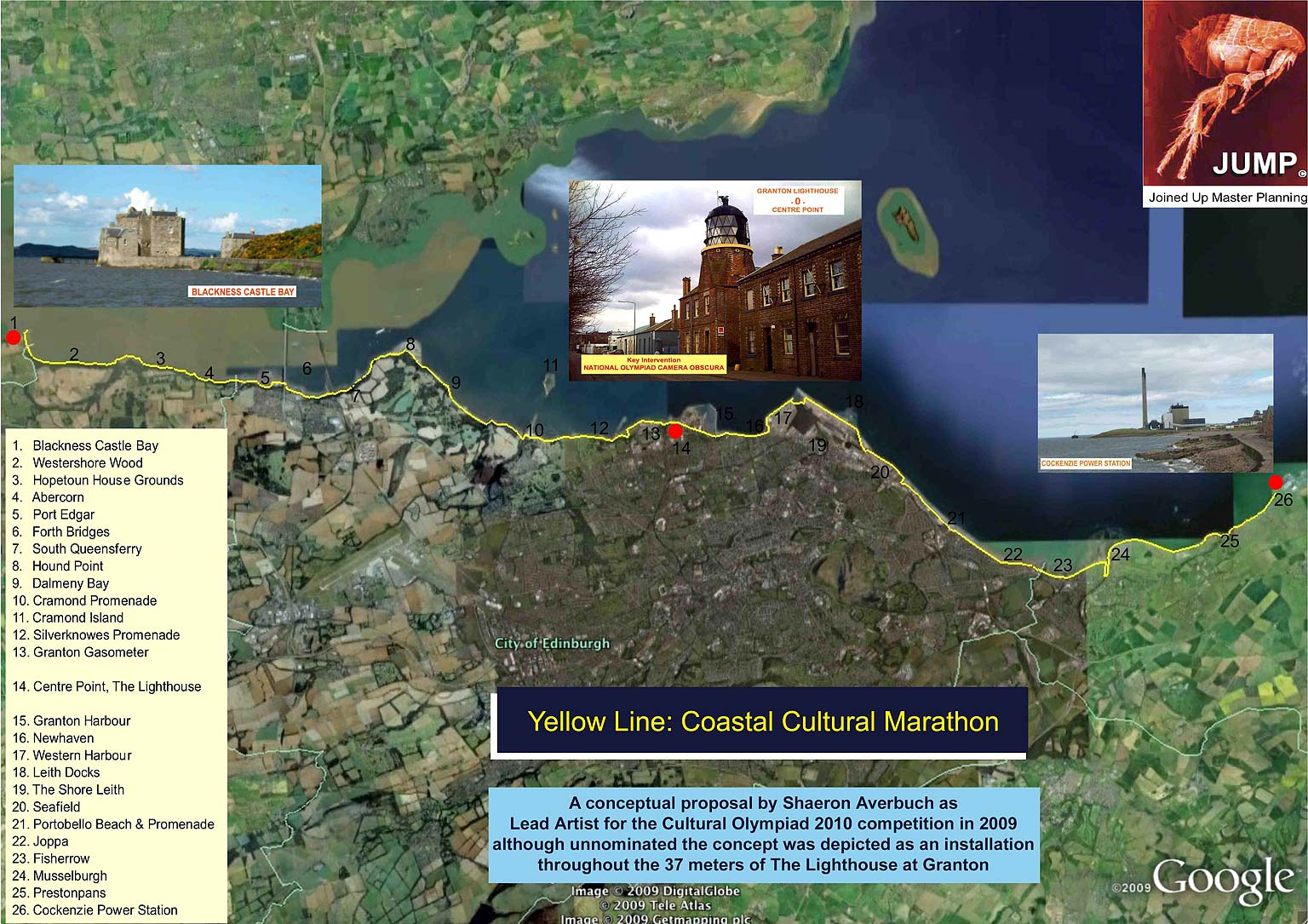 'Coastal Cultural Marathon, 2010' - an exhibit at Granton Lighthouse in the Cultural Olympiad 2010 Competition, held in 2009