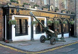 Field Gun outside Greyfriars' Bobby's Bar for the ceremony to Greyfriars' BObby in Greyfriars' Churchyard