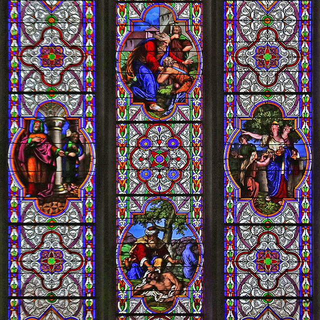 Stained Glass Windows at theWest End of Greyfriar's Church  -  zoom-in