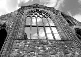 Looking up to Holyrood Abbey Window from the grounds of Holyroodhouse  -  June 2010