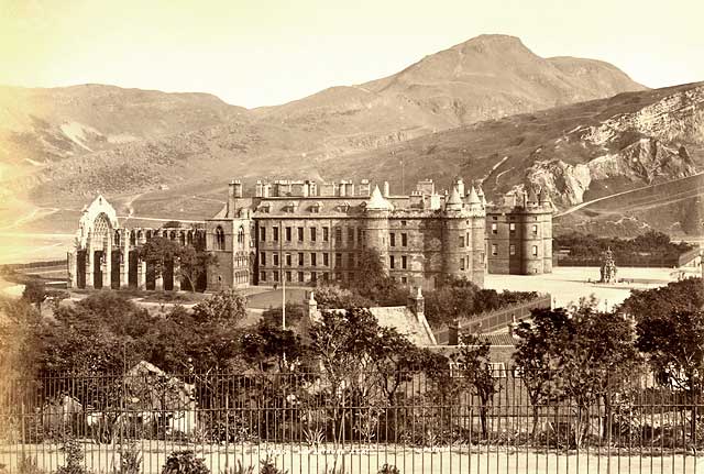 Albumen Print of Holyrood Palace and Abbey from Calton Hill - James Valentine - 1878 or earlier