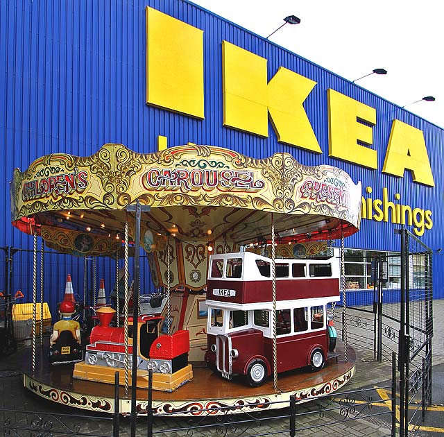 IKEA Store, Straiton, Edinburgh  -  Children's Roundabout at the edge of the Car Park