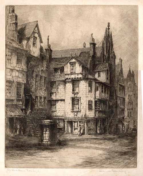 John Knox House  -  a lithograph by JD Harding  -  c1854