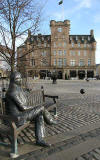 Malmaison Hotel, Leith and Statue to Sandy Robertson  -  November 2005