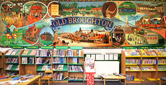 Broughton Mural on the wall at McDonald Road Library, Edinburgh