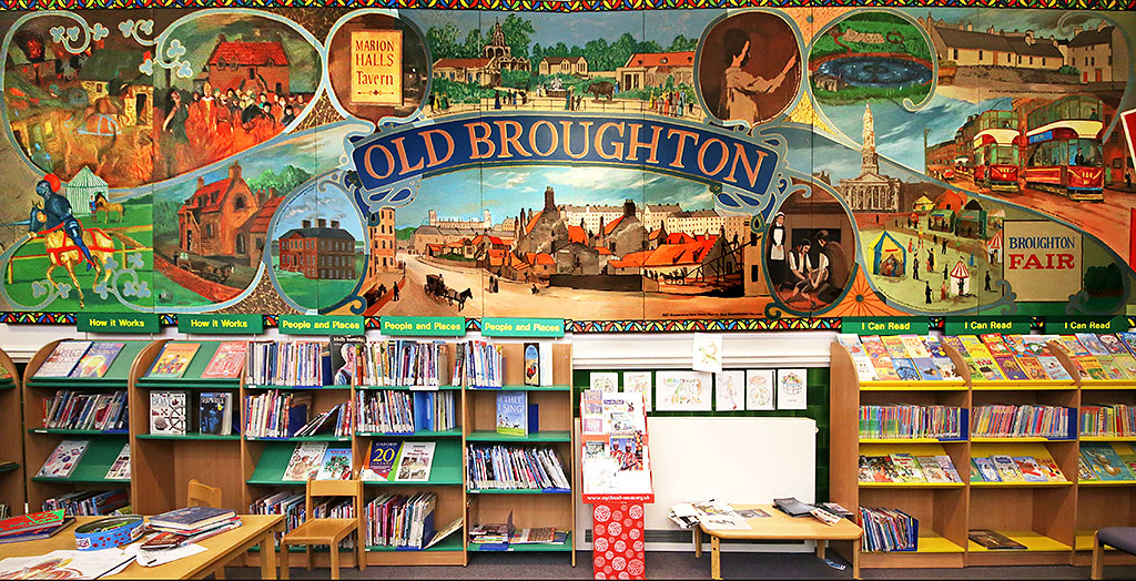 Broughton Mural on the wall at McDonald Road Library, Edinburgh