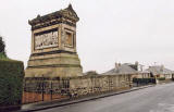 The Christie Miller Mausoleum and houses in Craigentinny Crescent  -  view from the SE