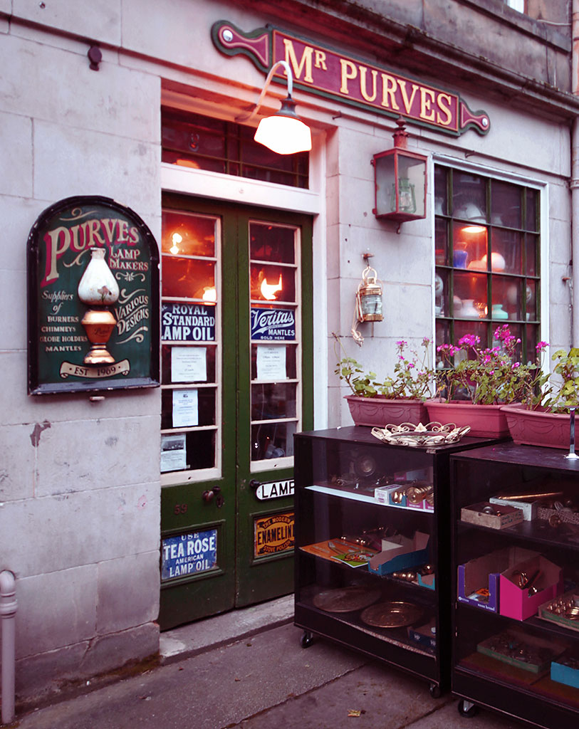 Mr Purves' Lamp Emporium at 59 St Stephen Street, Stockbridge