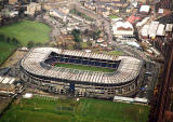 Looking down on Murrayfiedl Stadium and Roseburn