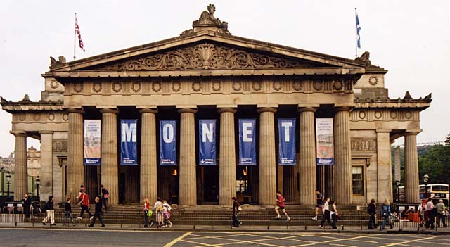 The Royal Scottish Academy, on the evening of its re-opening following refurbishment as part of the Playfair Project.