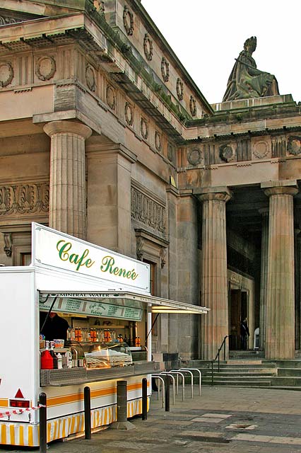 A snack van outside the National Galleries at the foot of the Mound  -  10 November 2005