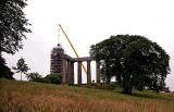 The time ball is raised to the top of of the Nelson Monument