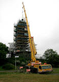 The time ball is raised to the top of of the Nelson Monument