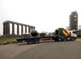 The time ball arrives back at the Nelson Monument on Calton Hill folowing its restoration