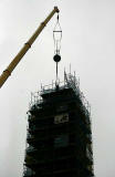 The time ball is raised to the top of of the Nelson Monument