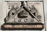 Plaque on the wall at Netherbow Port