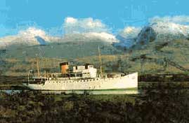 'Ocean Mist' sailing on the Caledonian Canal. 'Ocean Mist' is now moored at Leith